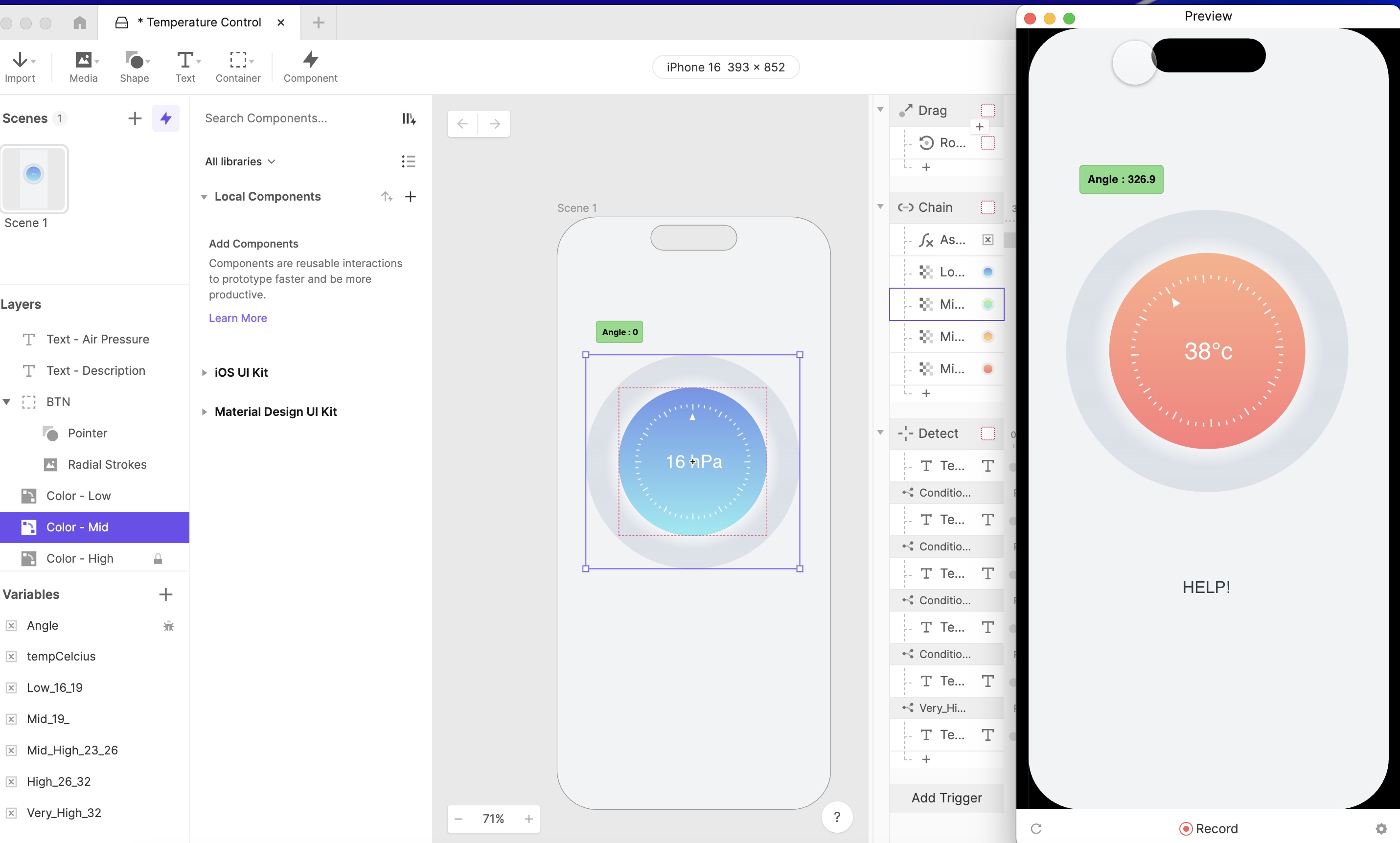 Here you can see in the photo that I tried changing the temperature element into pressure and it was easy to edit but when I tried displaying it and showing it on my device it would still go back to temperature instead of showing pressure so I asked AI on how I could possibly fix it and it gave me some step-by-steps on how I could possibly fix it because the main purpose was to show pressure.As well as the different levels of pressure depending on each person's need and weight.