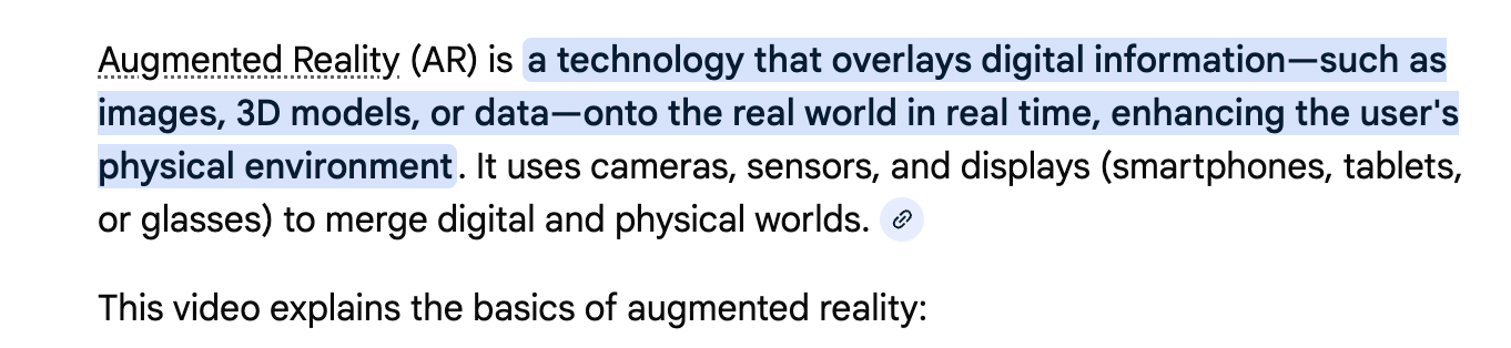 Here I did some research on AR to understand what exactly it was.